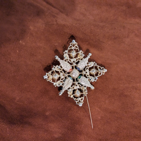 Sarah Coventry Jewelry "Galaxy" Maltese Cross Brooch Pin 1960's Rhinestone EUC - Picture 7 of 10